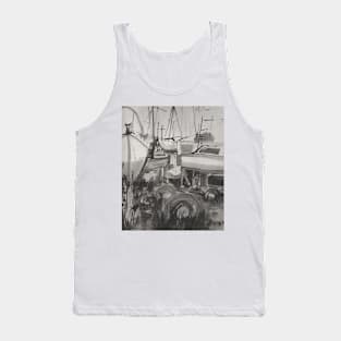 Boatyard, sketch of the boatyard, Uphill, North Somerset Tank Top